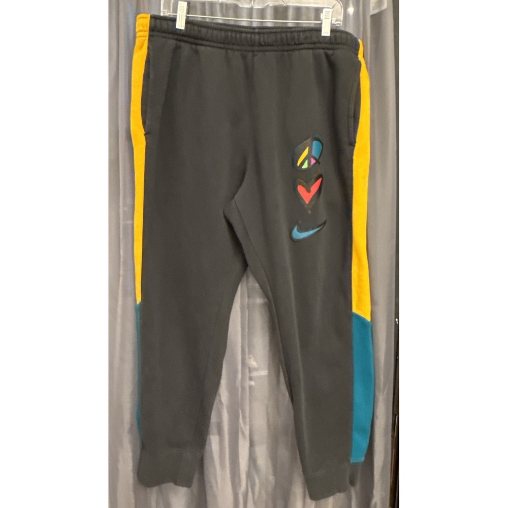 Nike Sportswear Fleece Peace Love Joggers Dark Gray Sweatpants Mens XXL